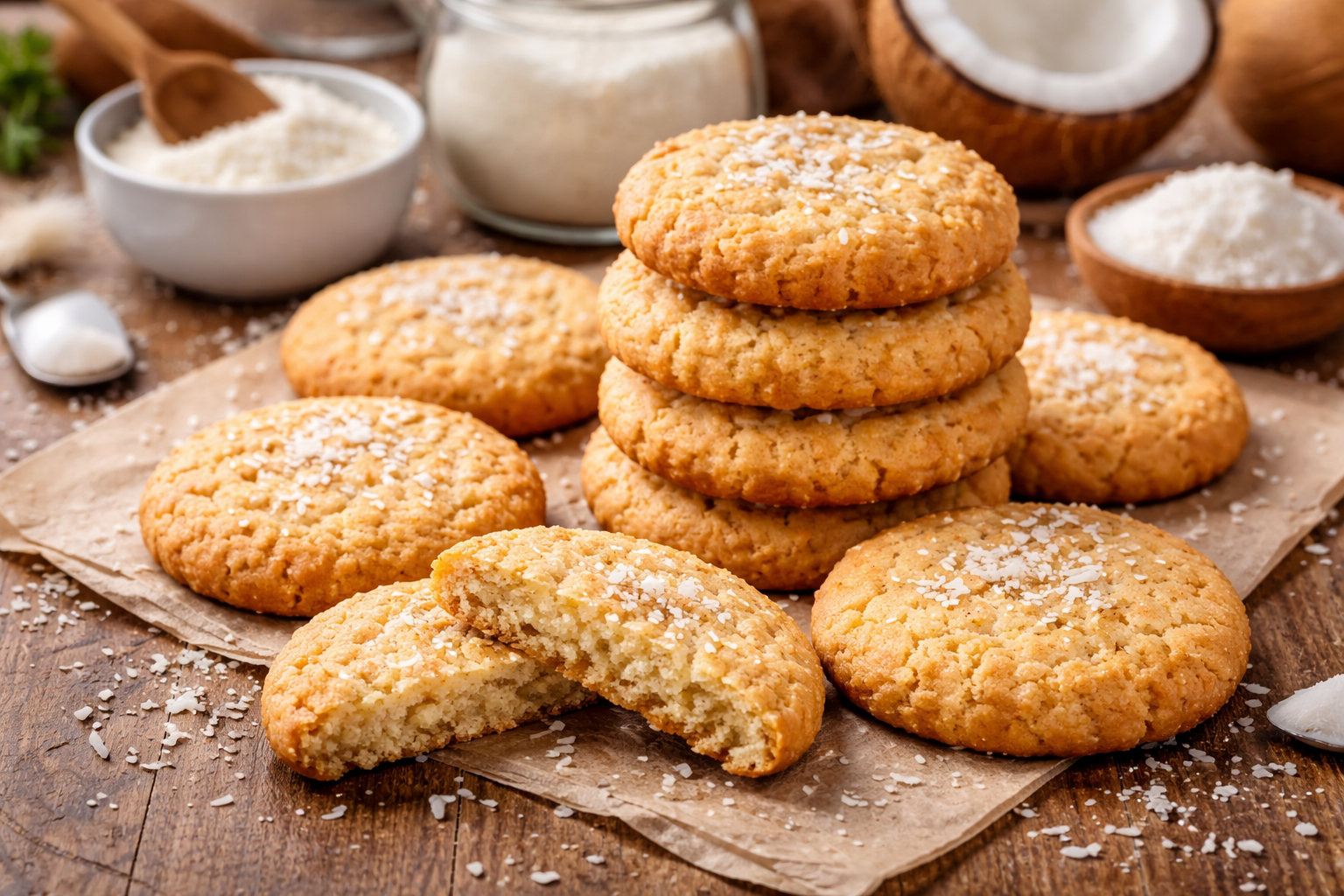 keto ciasteczka z mąki kokosowej